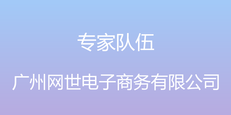 专家队伍 - 广州网世电子商务有限公司